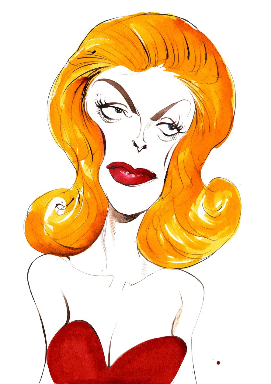 Julie London amerikanische Sängerin und Schauspielerin (1926-2000); Farbkarikatur, 2015 von Neale Osborne