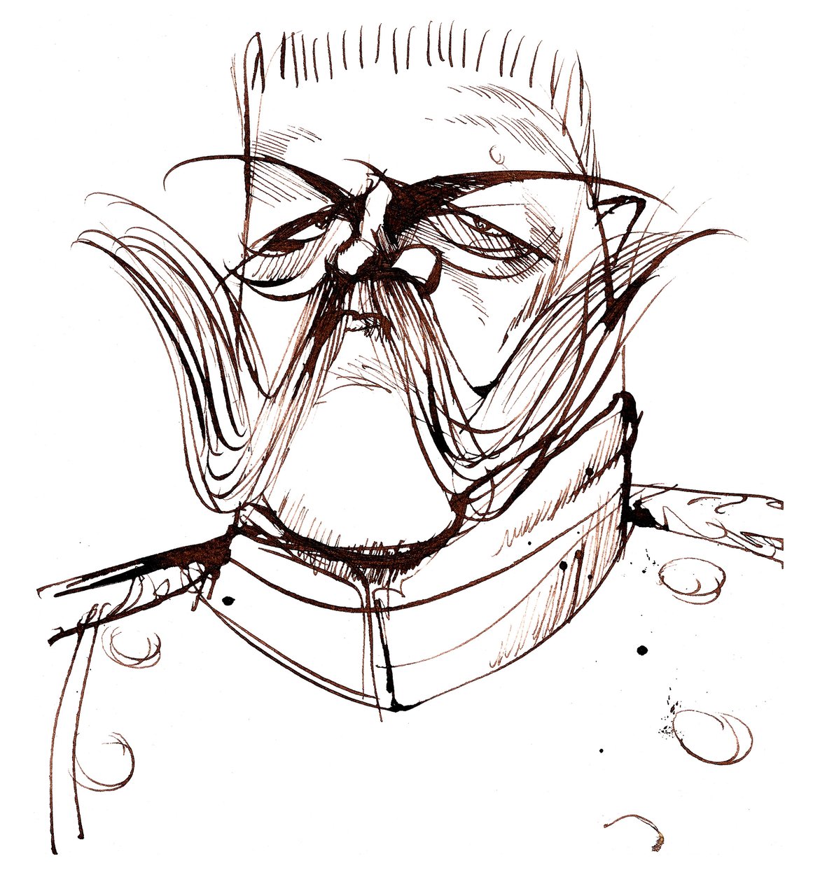 Paul von Hindenburg - Polnisch-geborener, deutscher General und Präsident (1847-1934); Karikatur von Neale Osborne