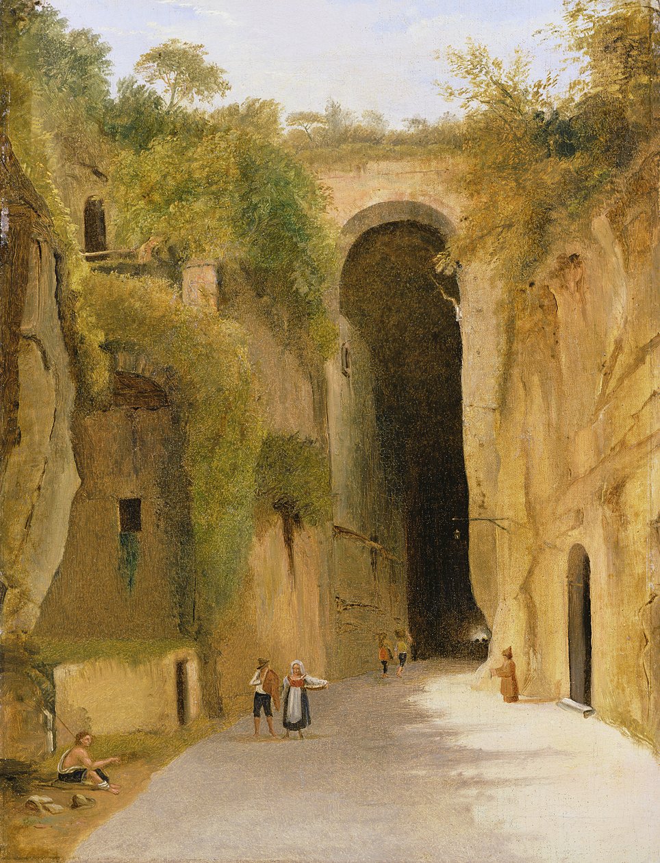 Die Crypta Napoletana unter dem Posillipo-Hügel, Neapel, um 1840 von Neapolitan School