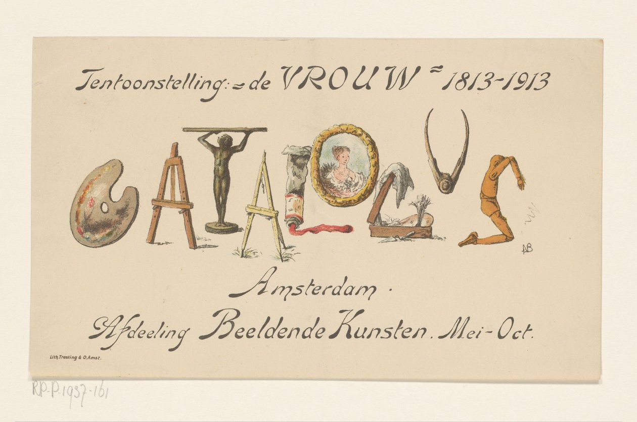 Ankündigungskarte der Ausstellung Die Frau, 1813-1913 von Nelly Bodenheim (signed by artist)