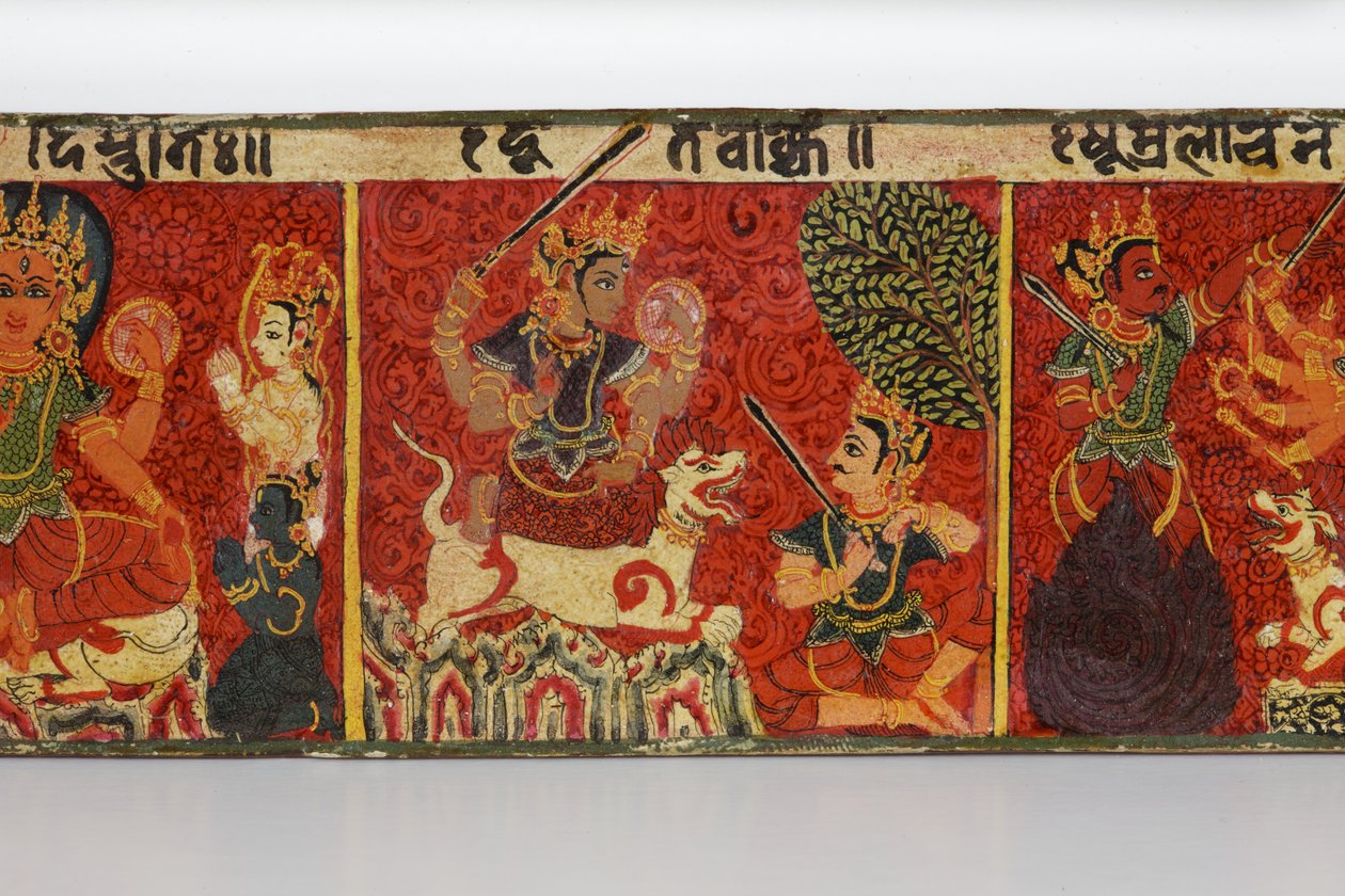 (Detail) von einem Devimahatmya-Manuskriptcover von Nepalese School
