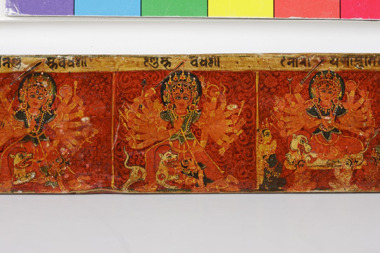 (Detail) von einem Devimahatmya-Manuskriptcover von Nepalese School