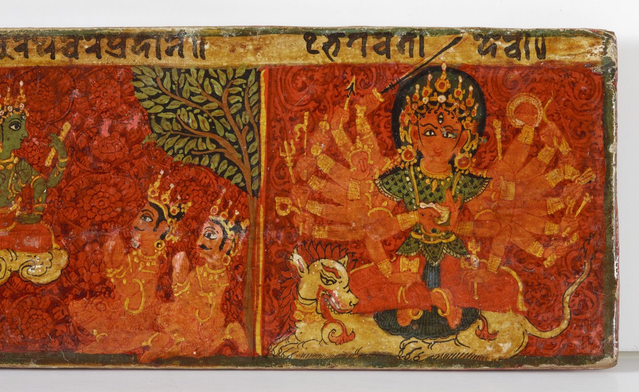 (Detail) von einem Devimahatmya-Manuskriptcover von Nepalese School