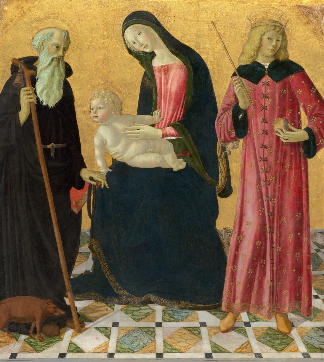 Madonna und Kind mit dem heiligen Antonius Abt und dem heiligen Sigismund von Neroccio de