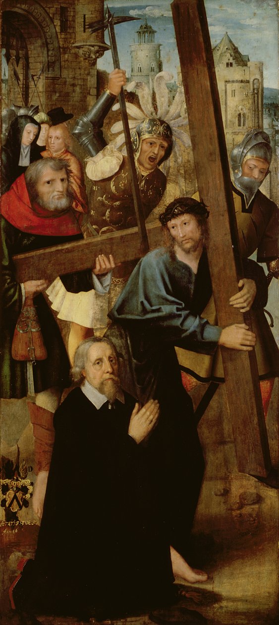 Christus trägt das Kreuz, linker Flügel vom Altar des Heiligen Antonius, 1510-18 von Netherlandish School