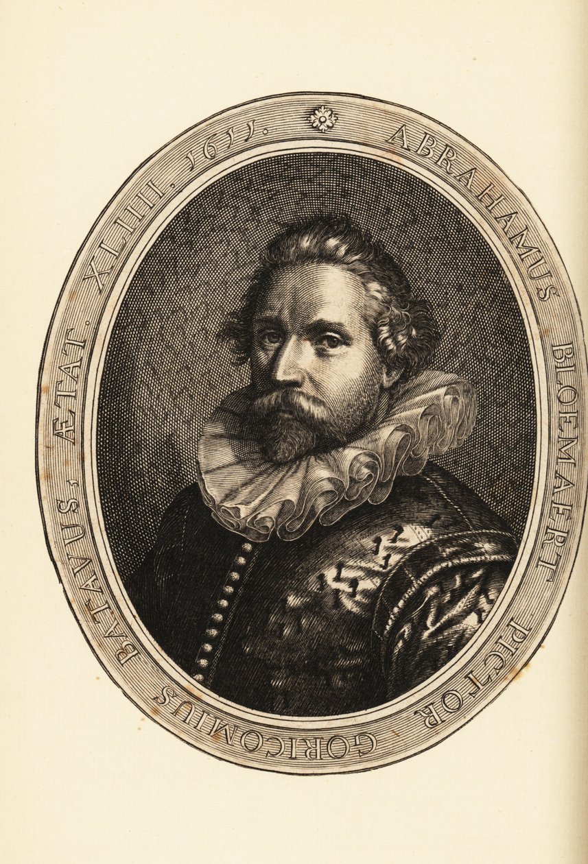 Porträt von Abraham Bloemaert, niederländischer Maler und Kupferstecher, Radierer und Graveur, Haarlem-Manierist von Netherlandish School