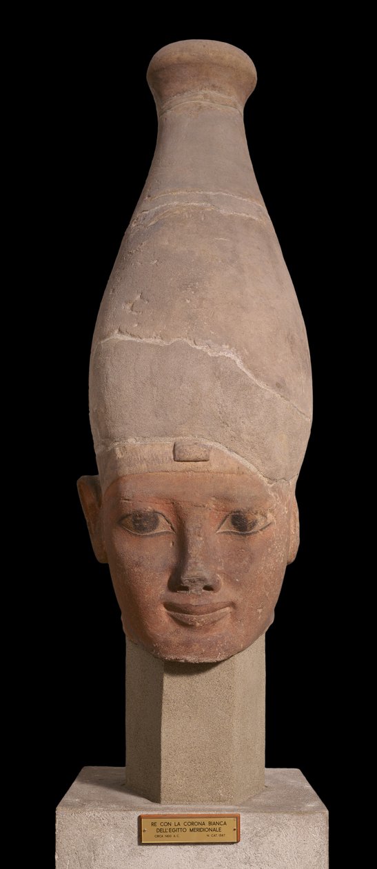 Pharaokopf mit der weißen Krone von Oberägypten, ca. 1400 v. Chr. von New Kingdom Egyptian