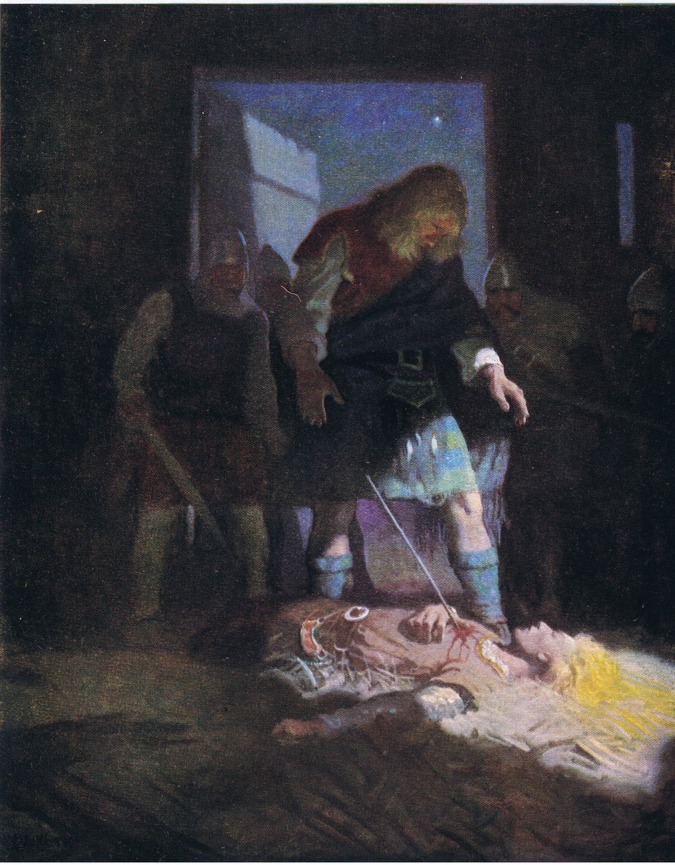 Tod von Edwin, aus Die schottischen Häuptlinge, veröffentlicht von Charles Scribner