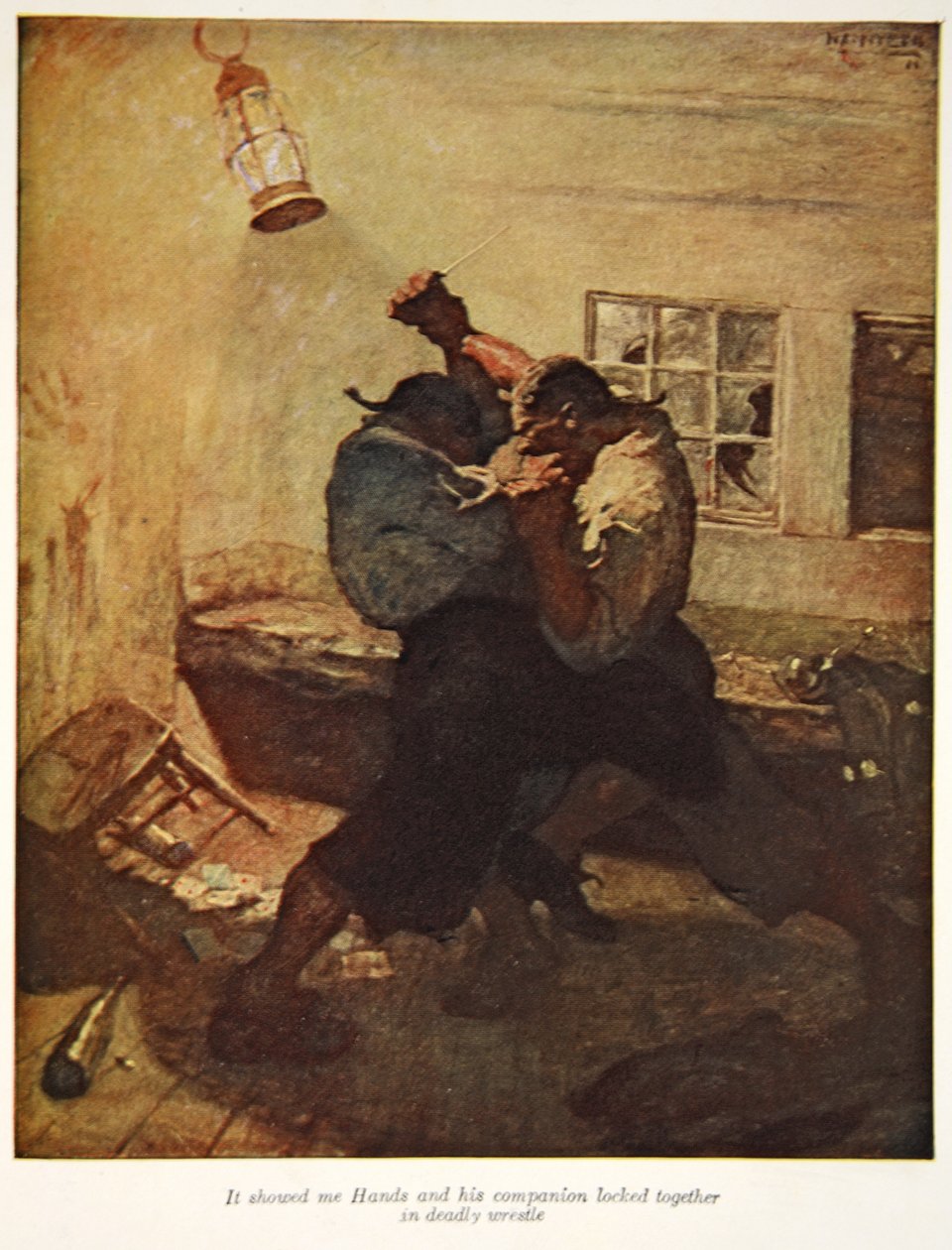 Es zeigte mir Hands und seinen Begleiter, in tödlichem Kampf verstrickt, eine Illustration aus 