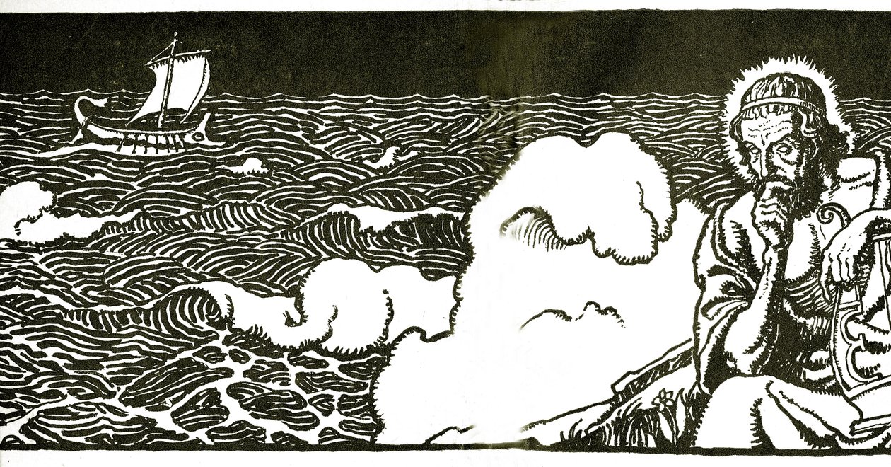 Frontispiz zu Die Odyssee von Homer von George Herbert Palmer, 1929 von Newell Convers Wyeth