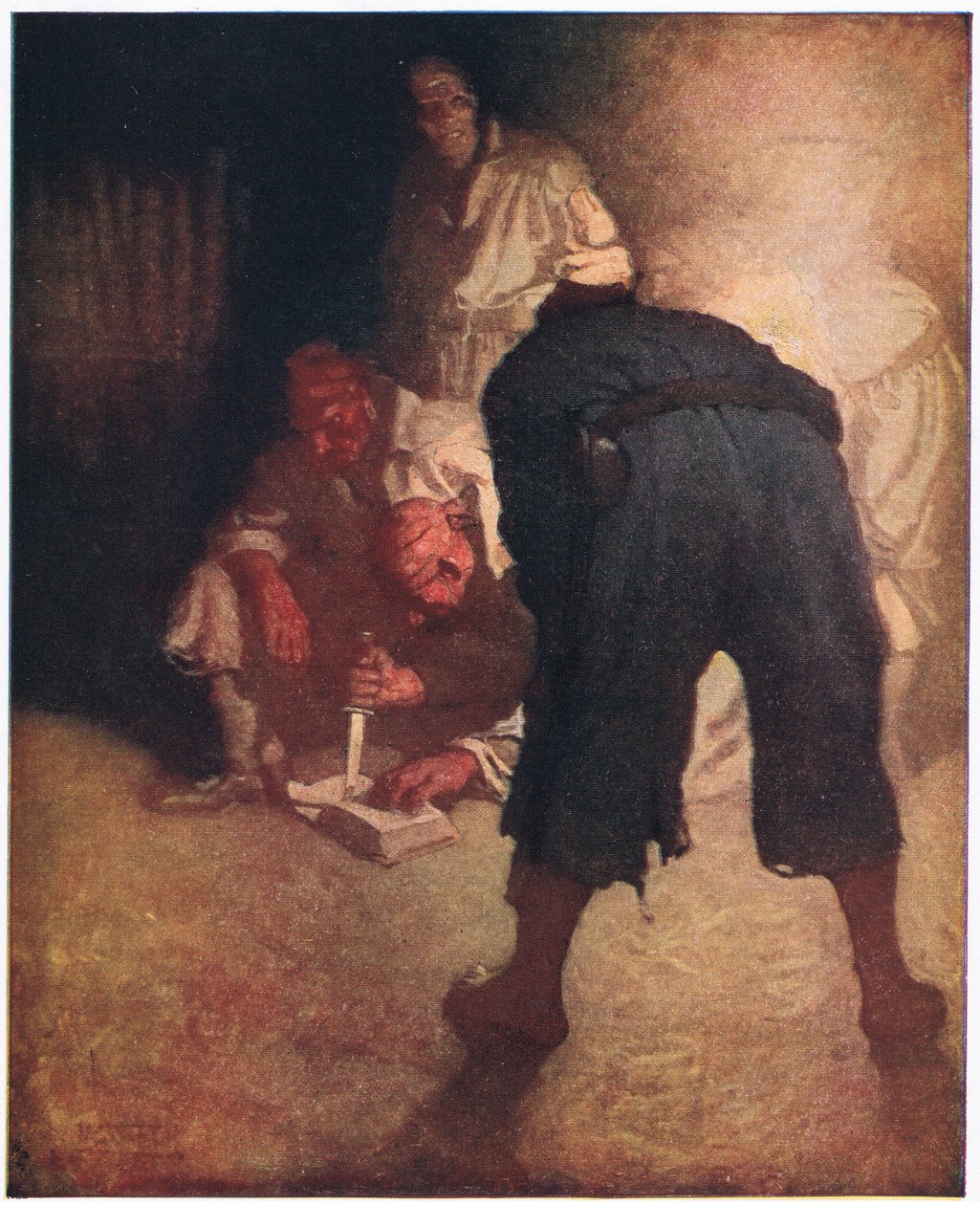 Der schwarze Fleck: Etwa auf halber Höhe des Abhangs zur Palisade sammelten sie sich in einer Gruppe von Newell Convers Wyeth