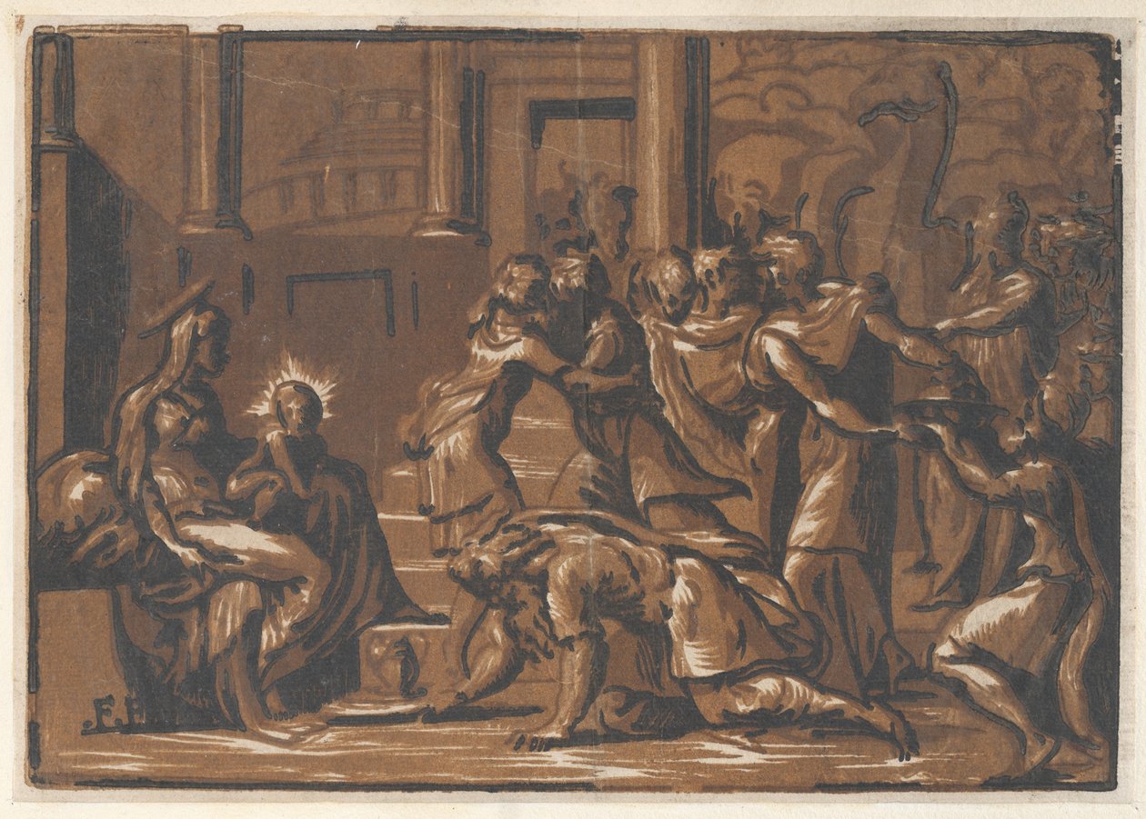 Die Anbetung der Könige, 1540-50 von Niccolò Vicentino.