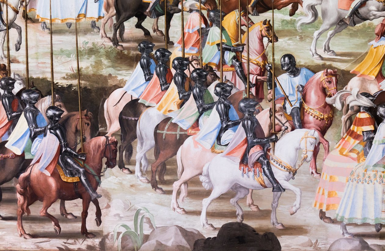 Detail (Fresko in der Halle der Schlachten der Schlacht von La Higueruela 1431) von Niccolo Granello