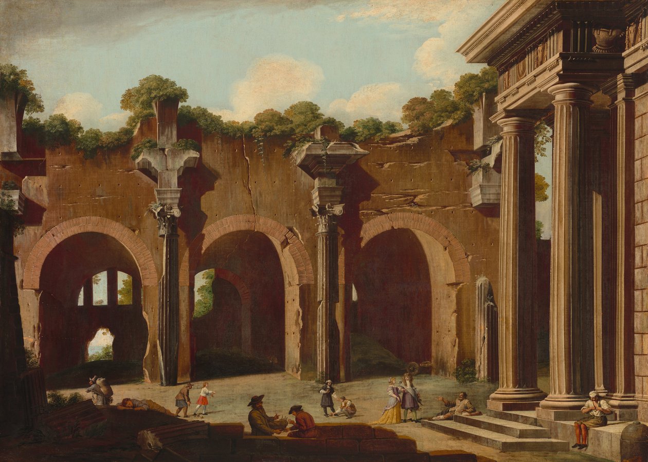Die Basilika von Konstantin mit einer dorischen Kolonnade, 1685-1690 von Niccolo Codazzi