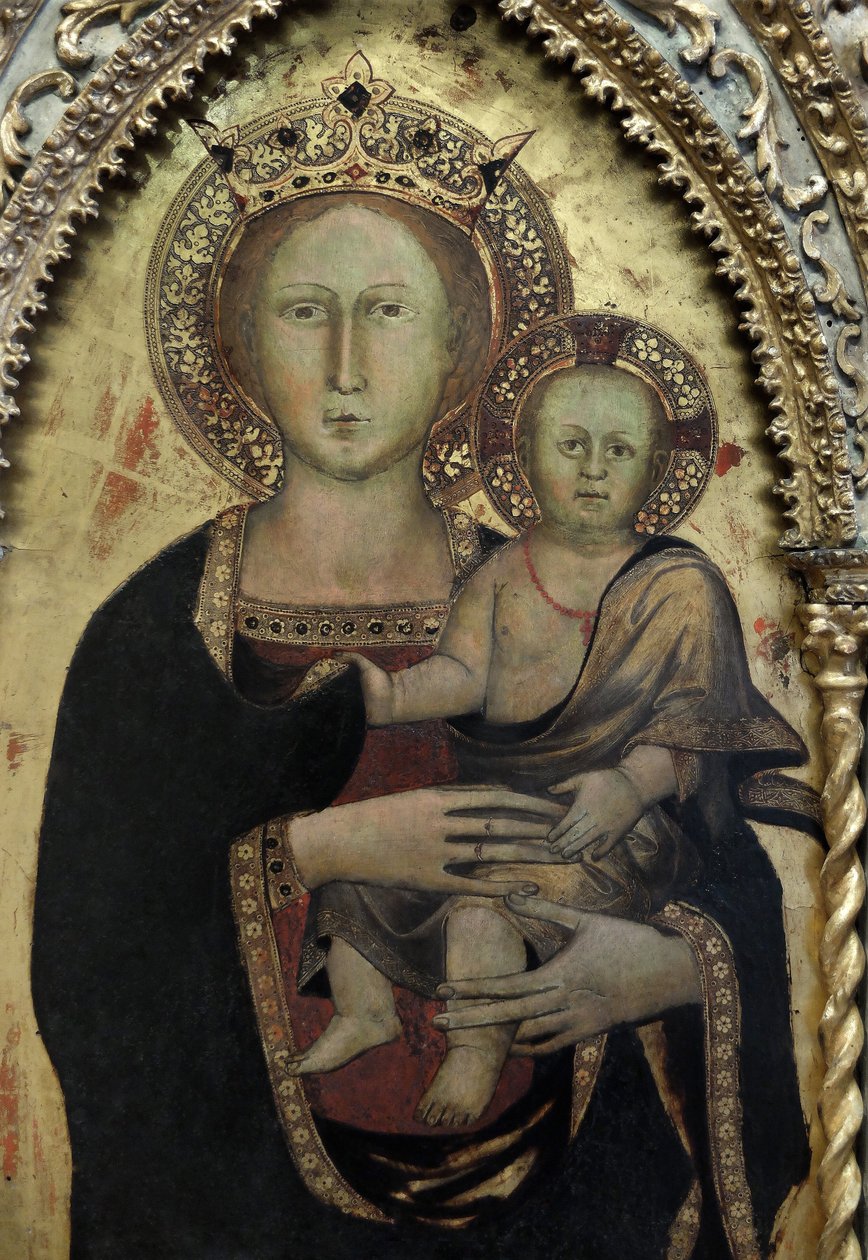Die Jungfrau und das Kind, Detail (Gemälde) von Niccolo di Pietro Gerini