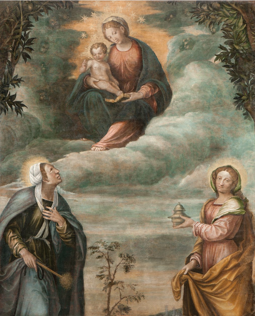 Unbefleckte Madonna mit dem Jesuskind und Heiligen von Niccolo the Younger Giolfino