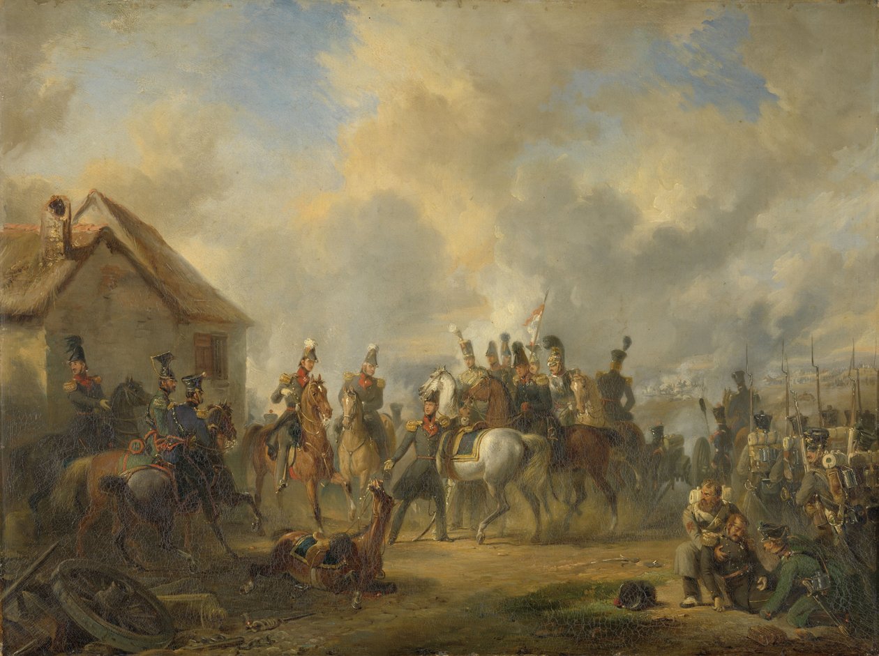 Die Schlacht von Bautersem während des Zehntagefeldzugs (1833) von Nicholas Pieneman