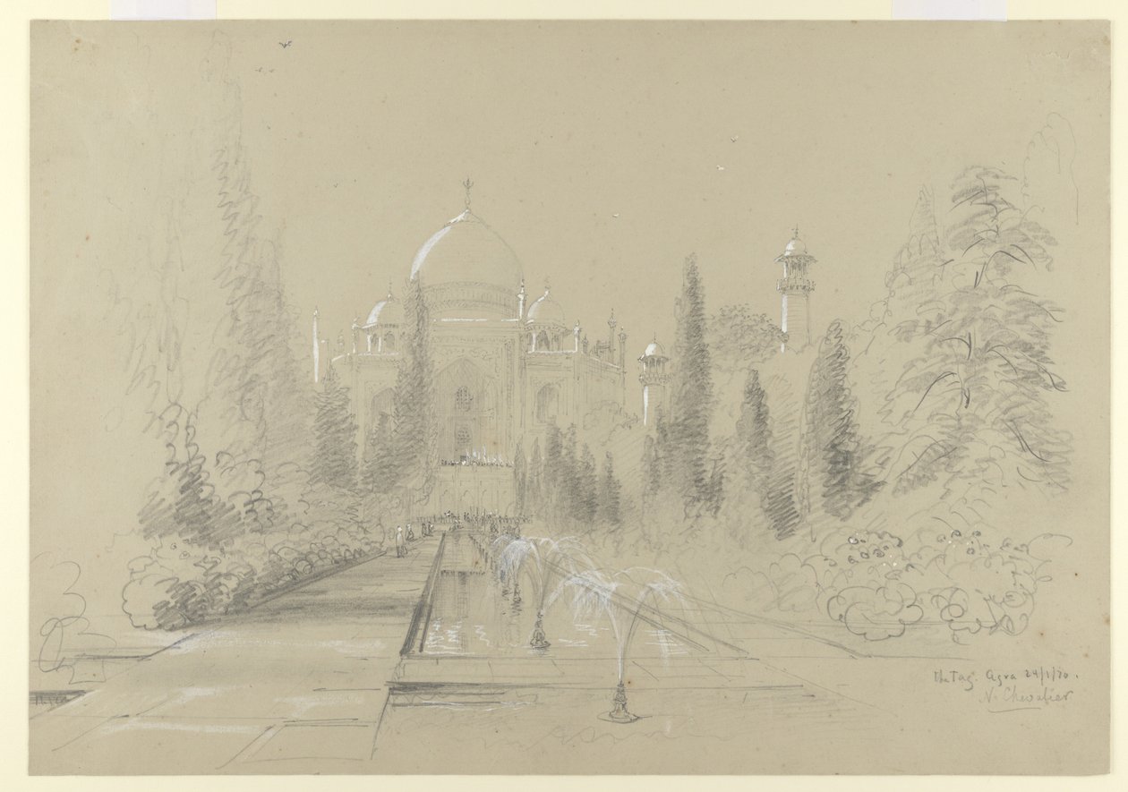 Das Taj Mahal, Agra, 24. Januar 1870 von Nicholas Chevalier