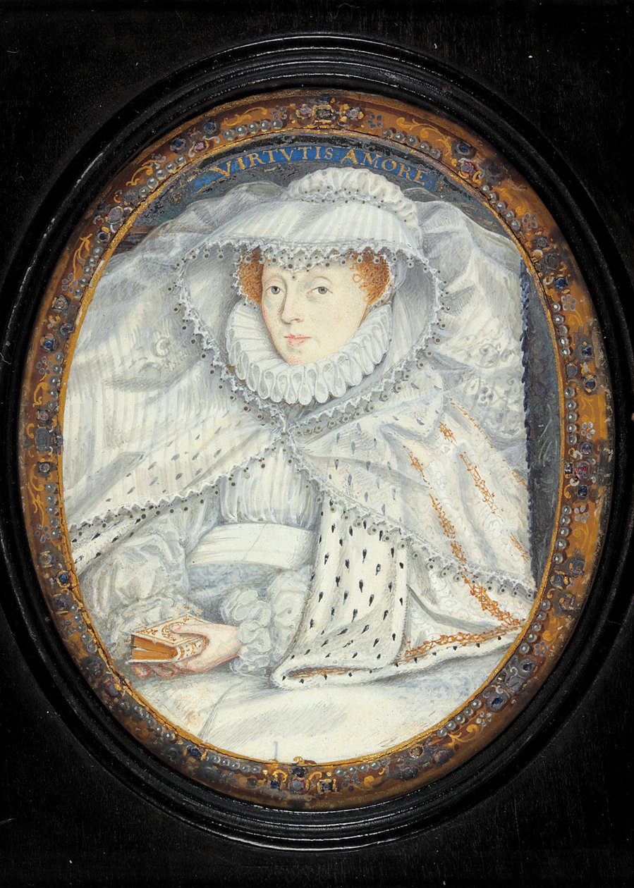Eine Dame, traditionell identifiziert als Maria Stuart (Aquarell auf Pergament) von Nicholas Hilliard