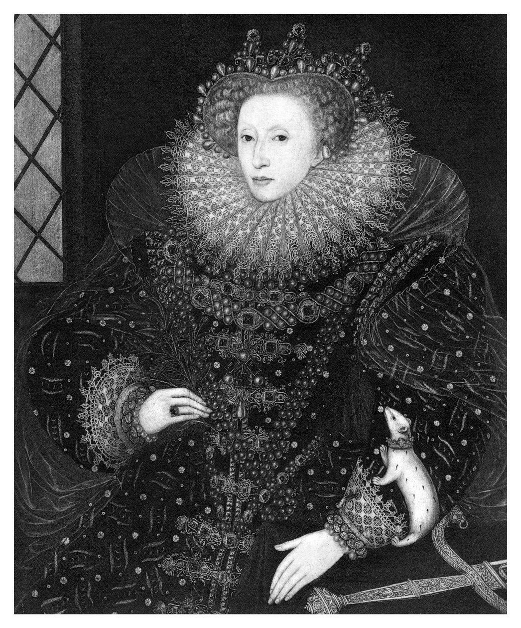 Königin Elizabeth, Das Hermelin-Porträt, 1585 von Nicholas Hilliard