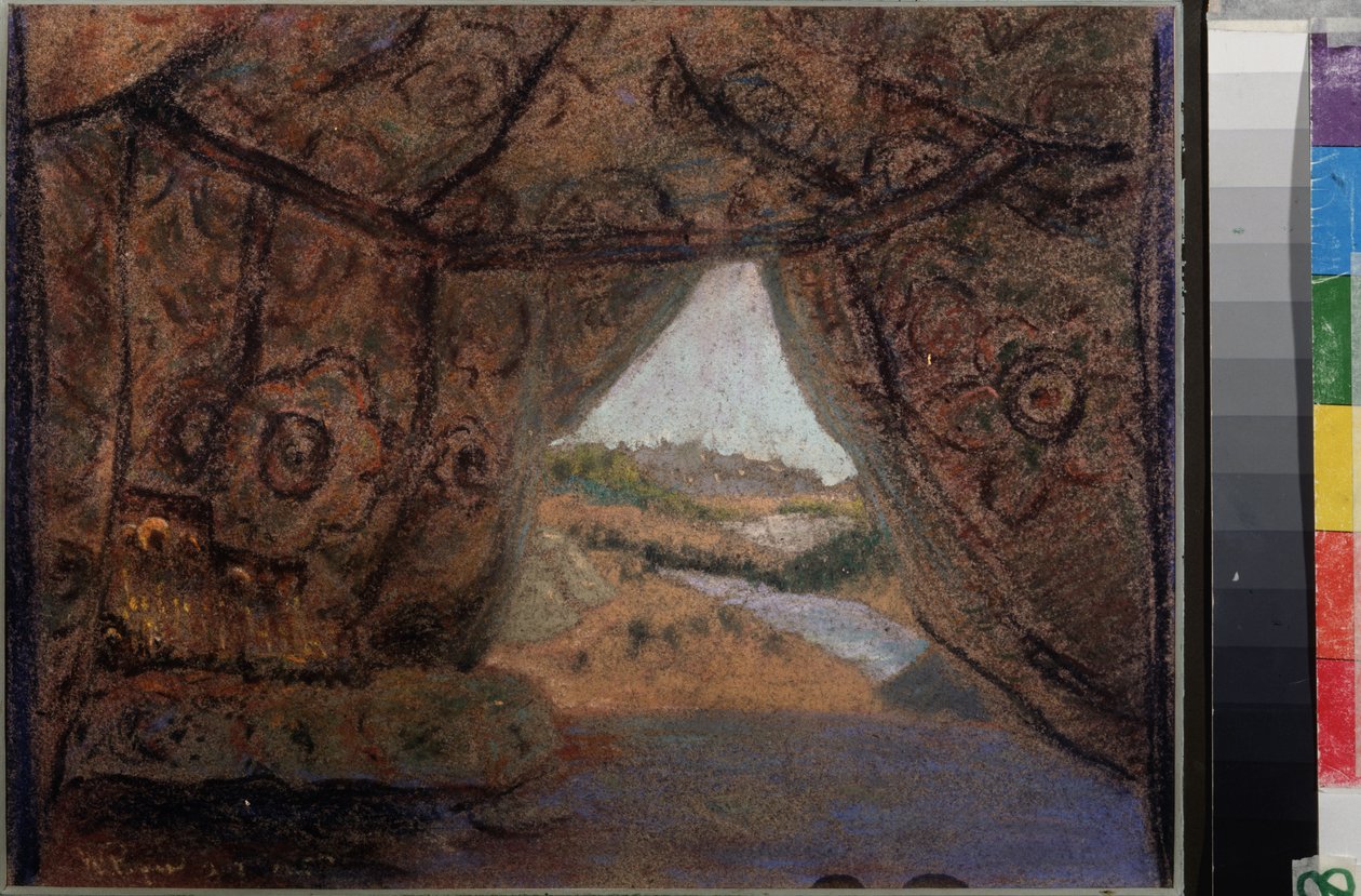 Bühnenbildentwurf für die Oper Die Pskowiterin von N. Rimski-Korsakow von Nicholas Roerich