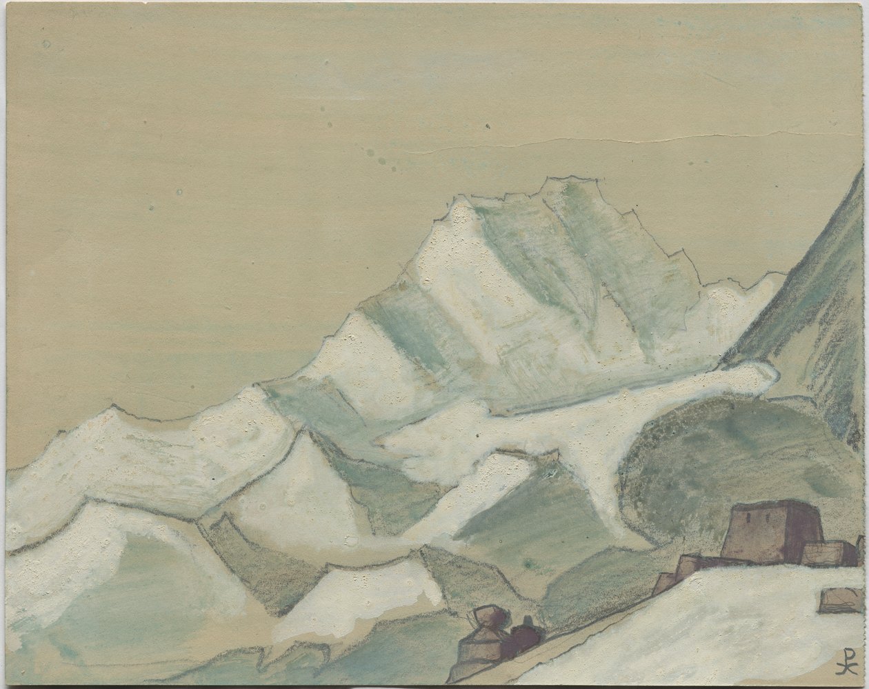Himalaya über den Wolken, Skizze, 1933 von Nicholas Roerich