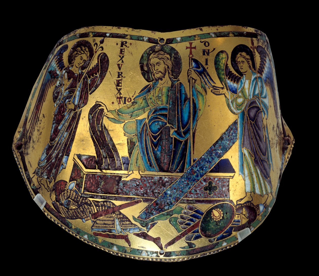 Armilla: Die Auferstehung. Zeremonienarmreif aus Meuse-Kupfer und Emaille. Werkstatt von Nicolas Verdun (ca. 1130/50-1205). Mittelalter, ca. 1170-1180. Paris, Musée du Louvre von Nicholas of Verdun