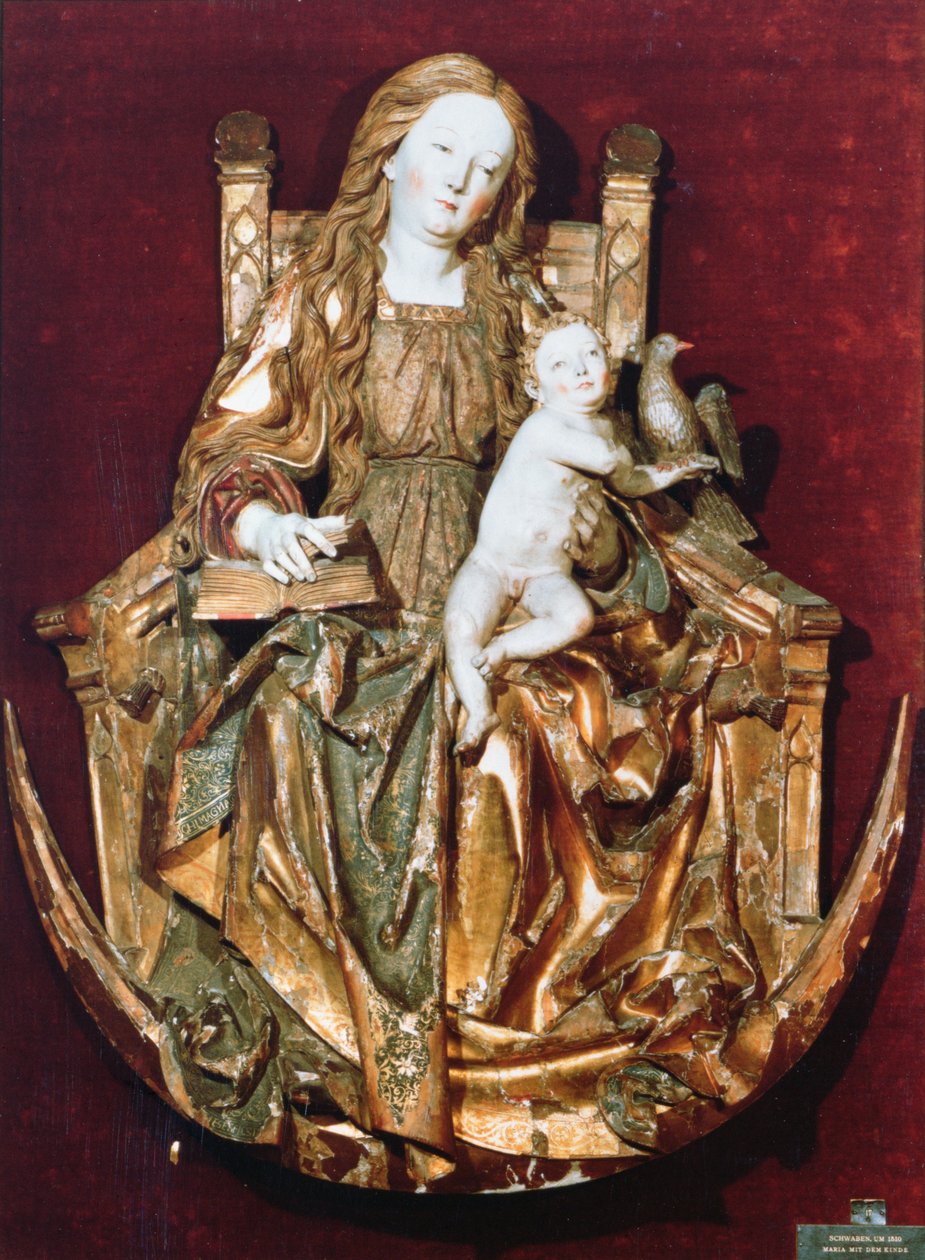 Madonna und Kind auf einem Halbmond thronend von Niclaus the Elder attr. to Weckman