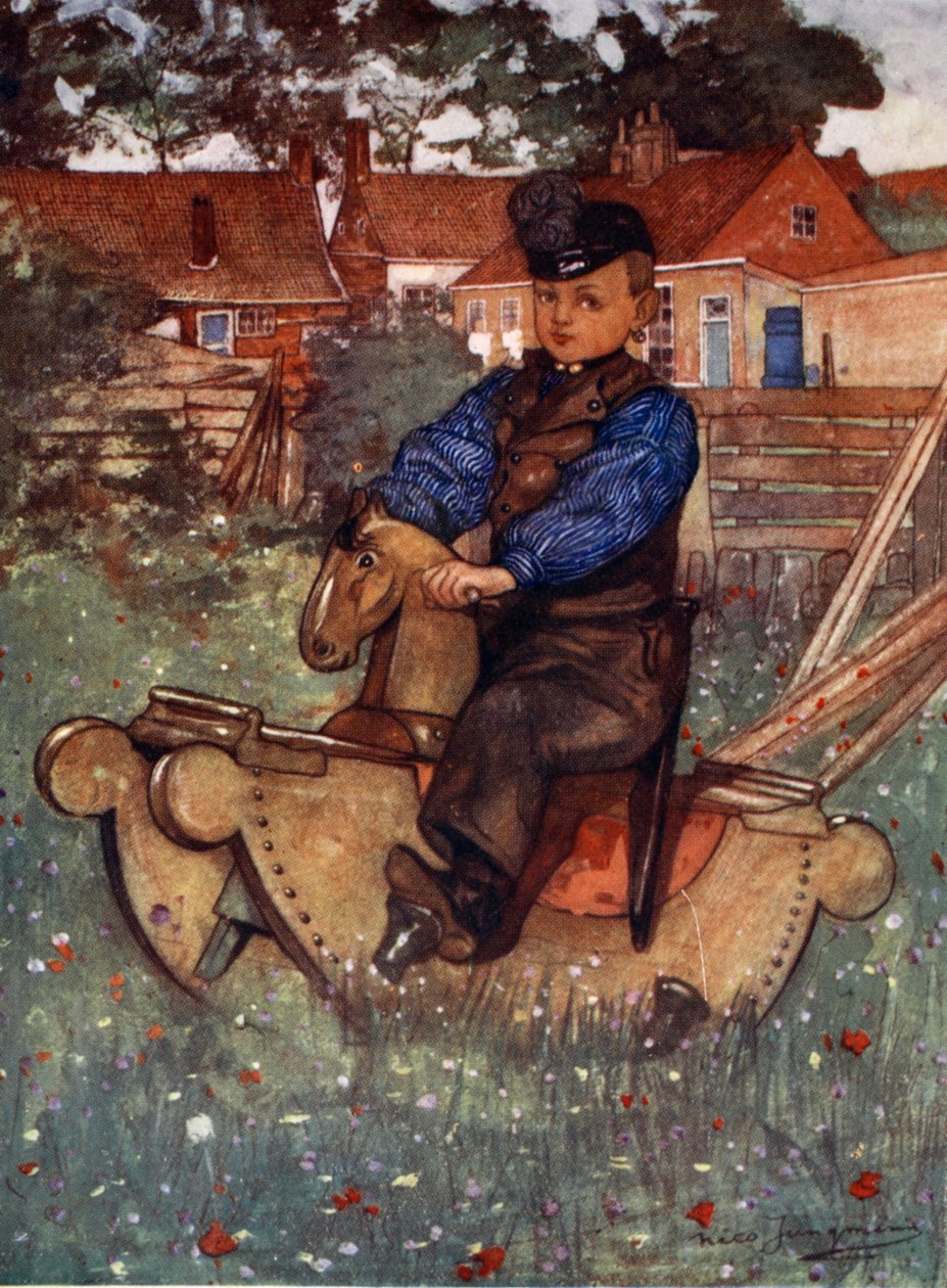 Ein Junge aus Veere auf einem Schaukelpferd, 1904 von Nico Jungman