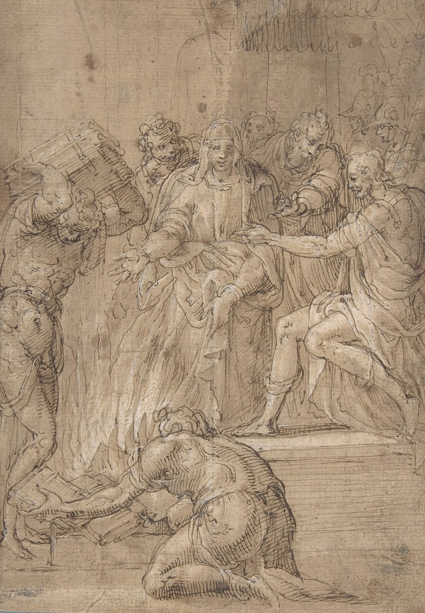 Die Kumanische Sibylle vor Tarquinius dem Stolzen, 16. Jahrhundert von Nicolò dell