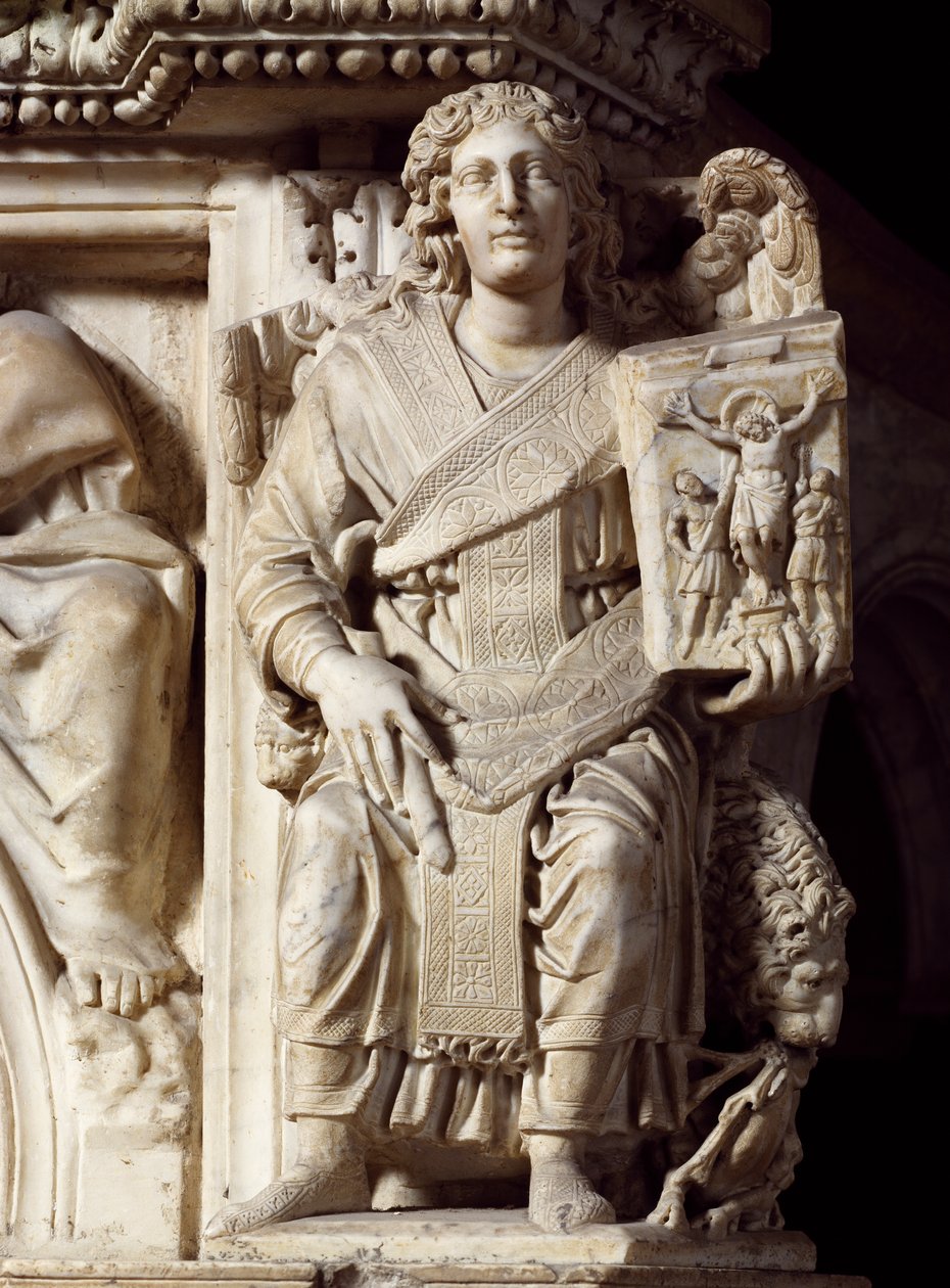 St. Johannes der Täufer, Eckstatue der Kanzel von Nicola Pisano