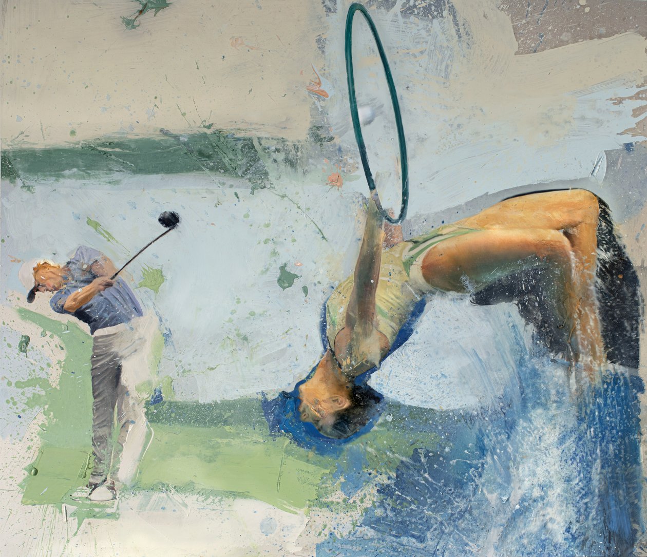 Golfer mit Taucher und Reifen, 2023 von Nicola Pucci