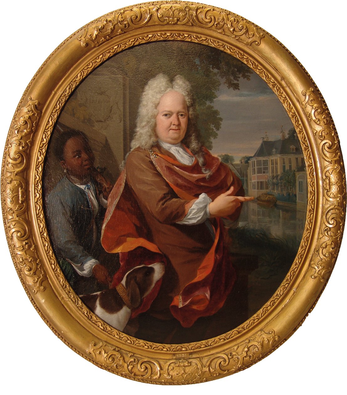 Francois van Bredehoff flankiert von seinem Diener Tabo Jansz von Nicolaas Verkolje