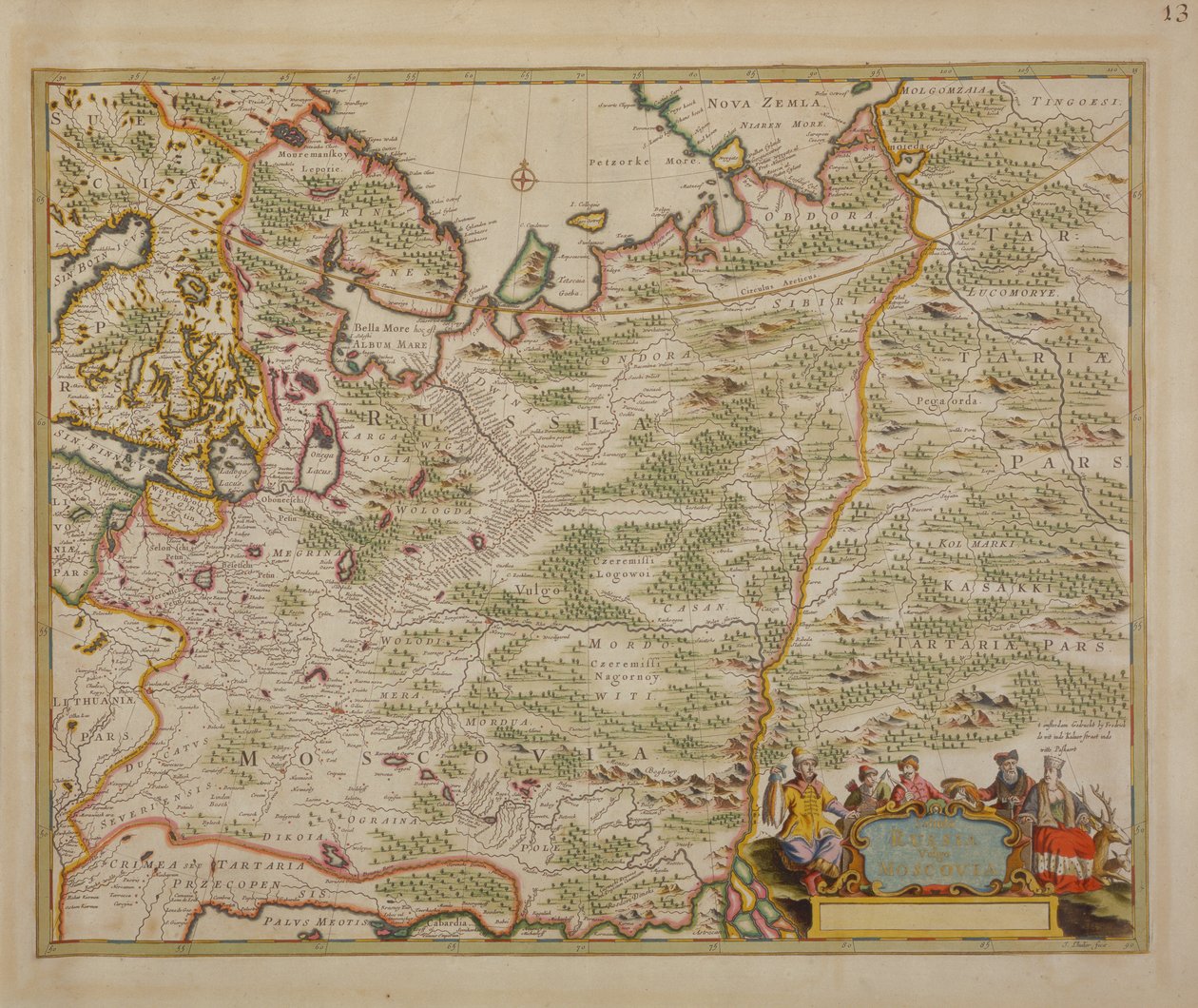 Karte von Russland und Osteuropa aus Atlas Minor, 1745 von Nicolaes Jansz Visscher