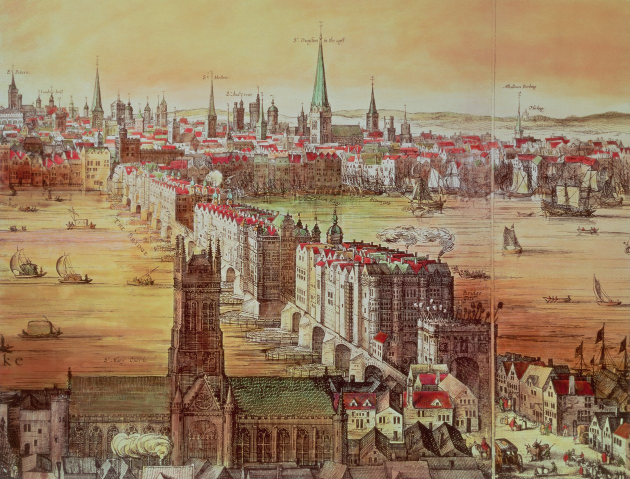 Alte London Bridge, Detail aus 
