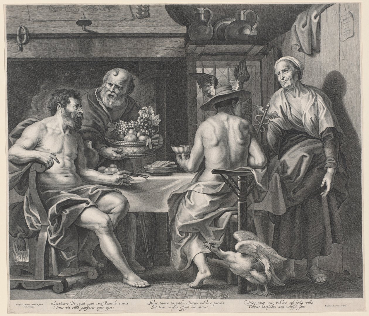 Jupiter und Merkur bei Philemon und Baucis von Nicolaes Lauwers, after Jacob Jordaens