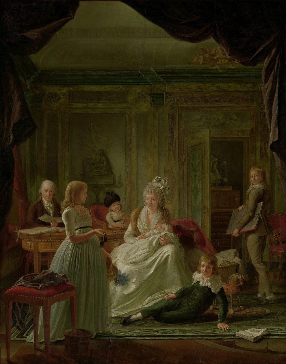 Porträt von Aernout van Beeftingh, seiner Frau Jacoba Maria Boon und ihren Kindern von Nicolaes Muys