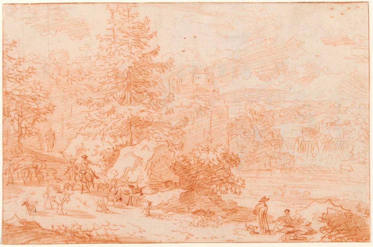 Nordische Landschaftsfantasie, die Tivoli evoziert von Nicolaes Pietersz Berchem