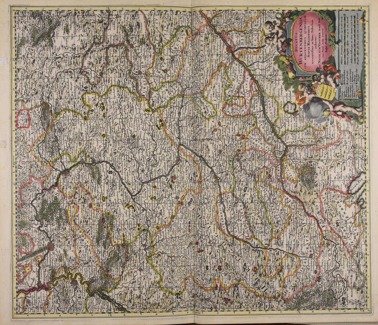 Ducatus Wurtenbergensis cum adjacentibus quibusdam Sueviae regionibus accuratissime in hanc tabulam redactus von Nicolaes Visscher