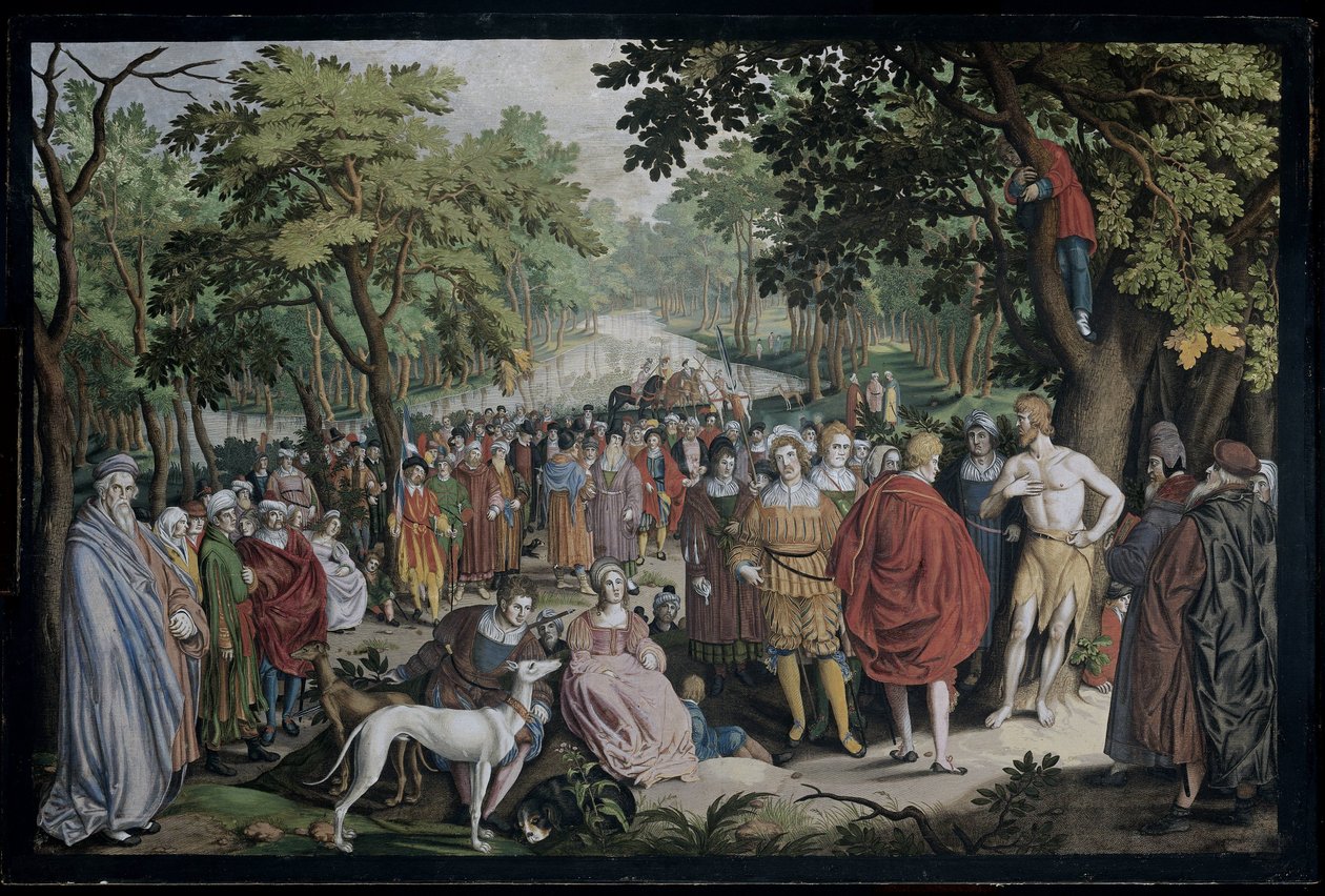 Die Predigt Johannes des Täufers am Ufer des Jordan von Nicolaes de Bruyn