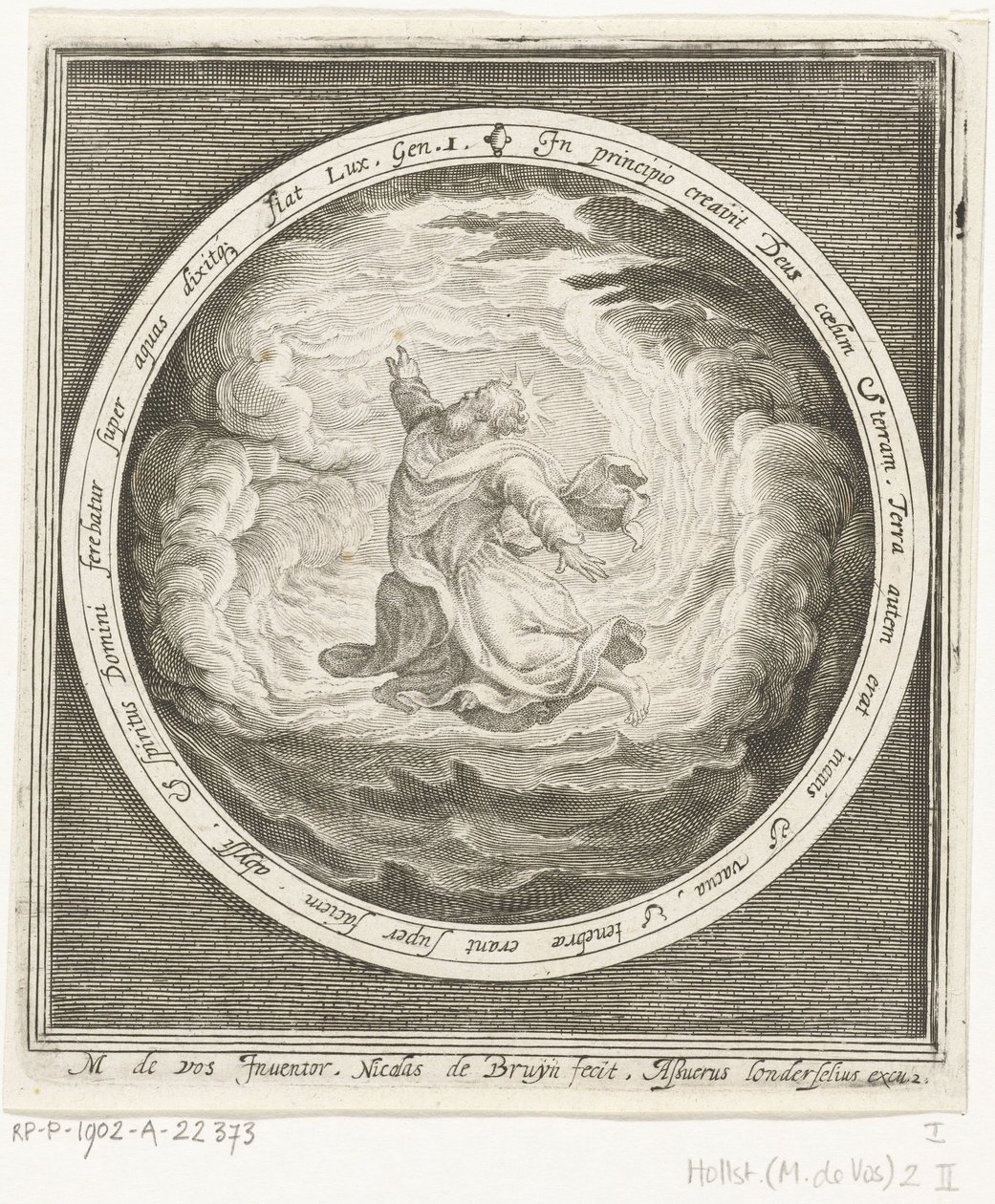 Erster Tag der Schöpfung: Gott erschafft Himmel und Erde von Nicolaes de Bruyn