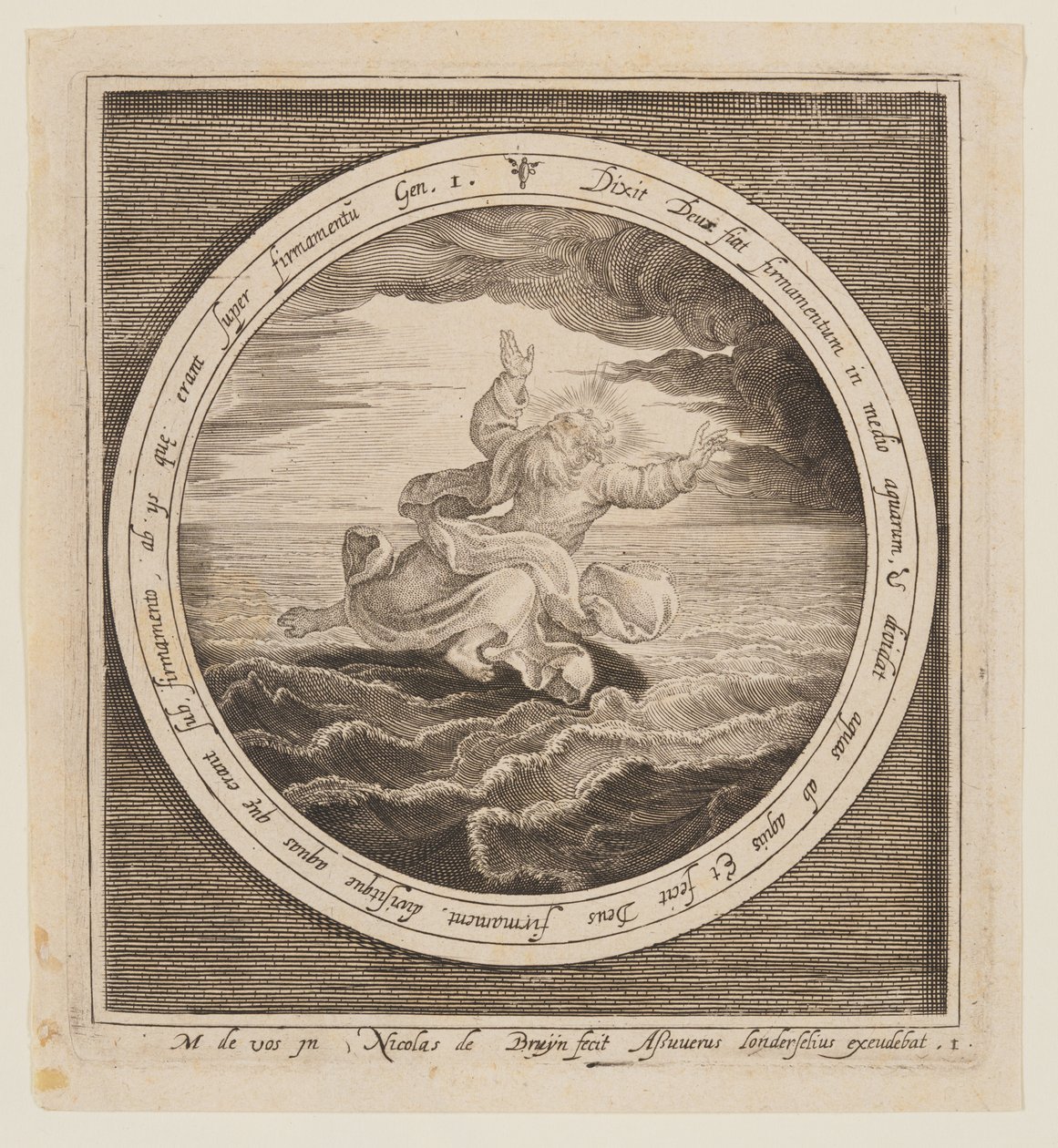 Zweiter Tag: Die Teilung der Wasser, von der Schöpfung bis zur Vertreibung aus dem Paradies von Nicolaes de Bruyn