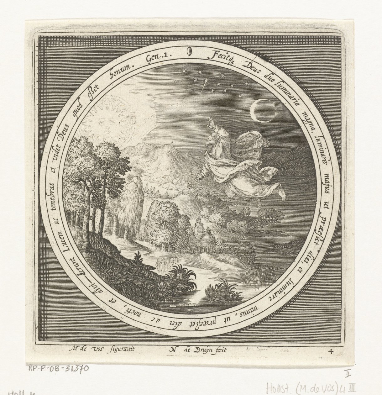 Vierter Tag der Schöpfung: Gott erschafft Sonne, Mond und Sterne (Serie: Von Schöpfung bis Vertreibung aus dem Paradies) von Nicolaes de Bruyn