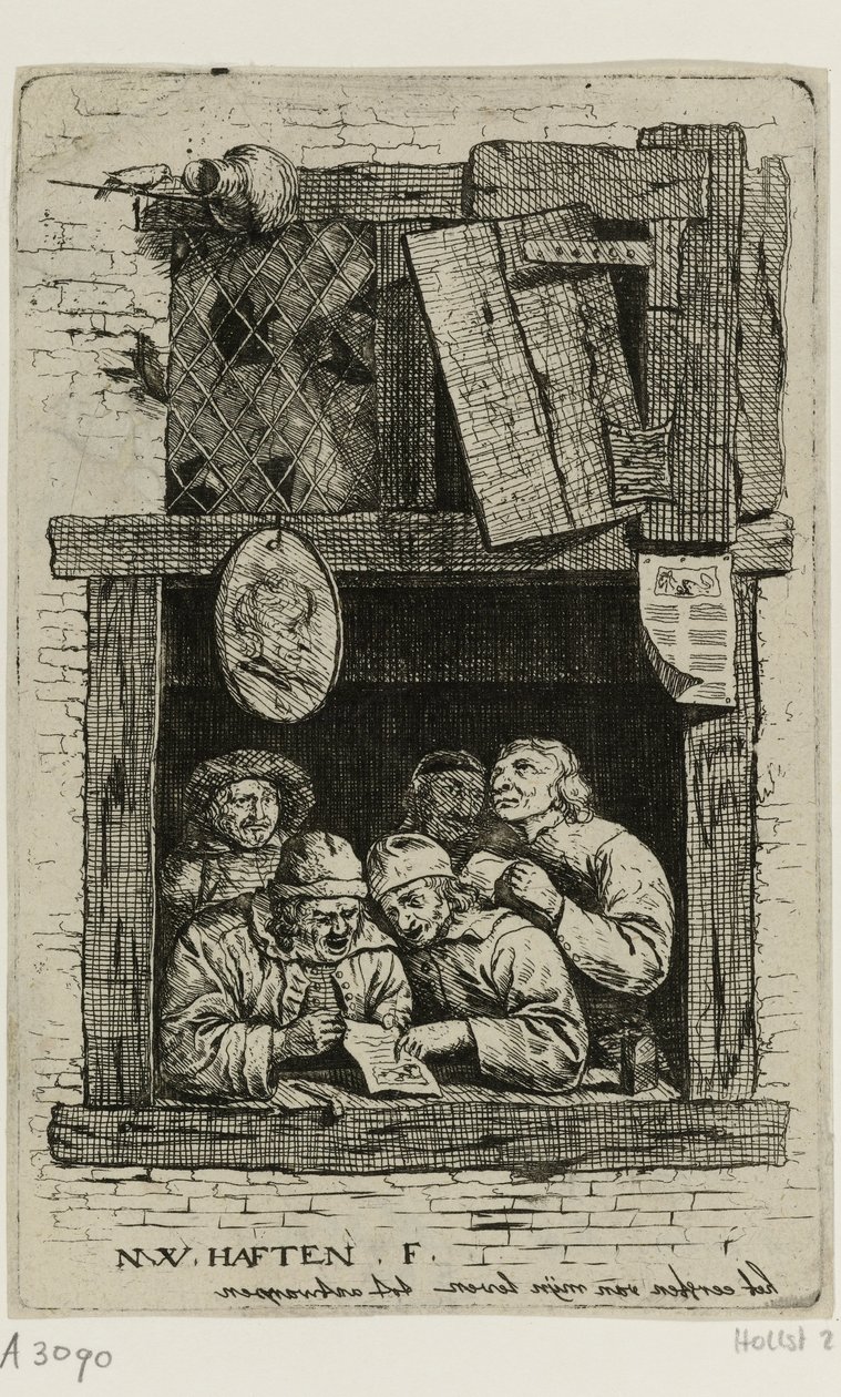 Fünf Sänger an einem offenen Fenster: die Rederijkers von Nicolaes van Haeften