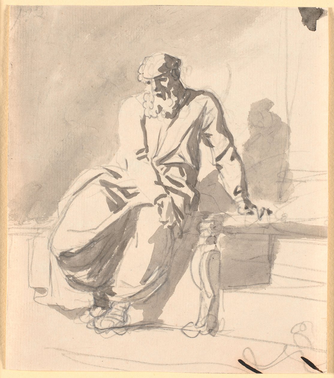 Sitzende antike Männerfigur, vermutlich Anacreon von Nicolai Abildgaard