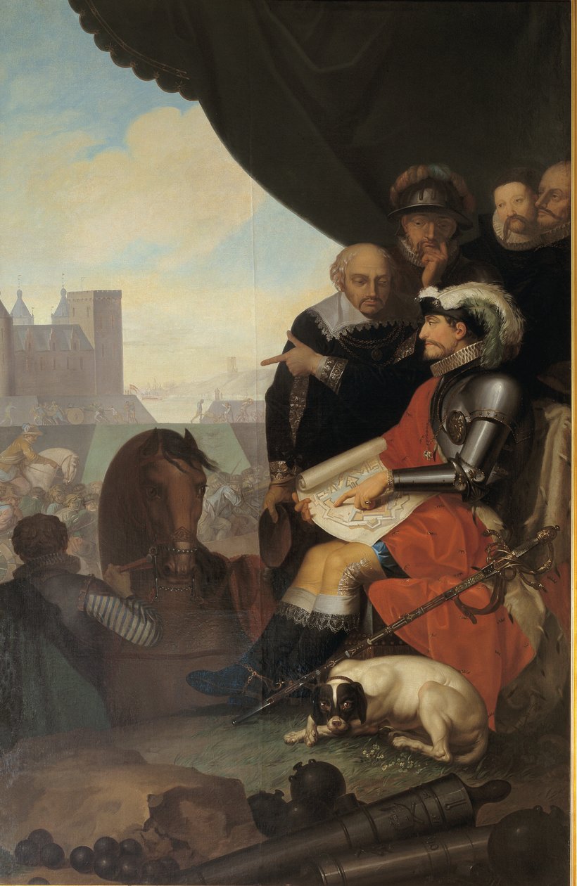 Frederik II. baut Schloss Kronborg in Helsingør von Nicolai Abildgaard
