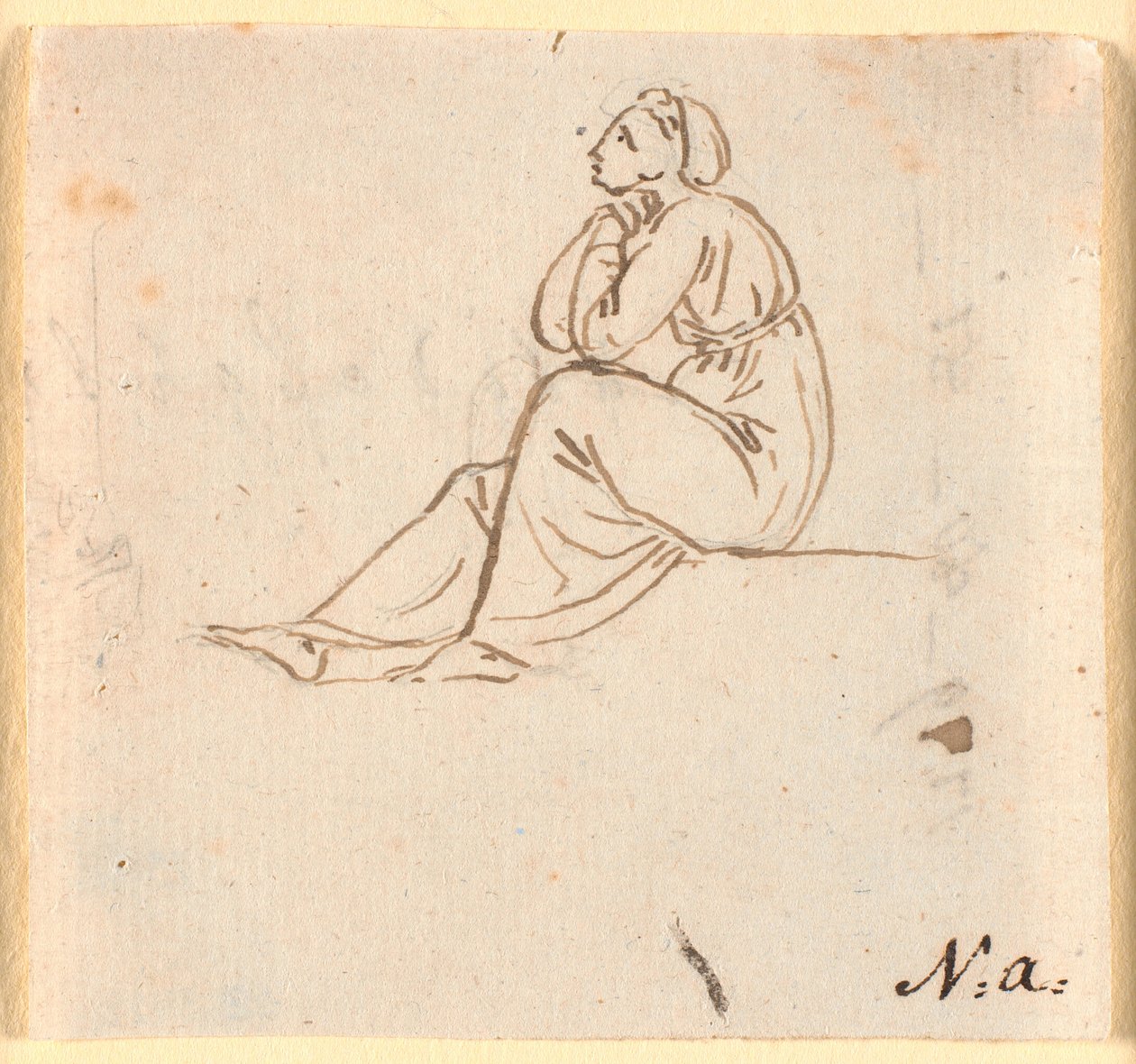 Sitzende Frauenfigur im Profil nach links von Nicolai Abildgaard