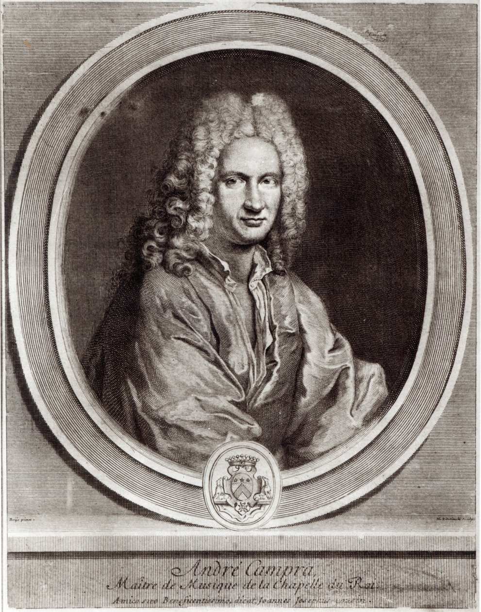 Porträt von Andre Campra (1660-1744) von Nicolas Etienne Edelinck