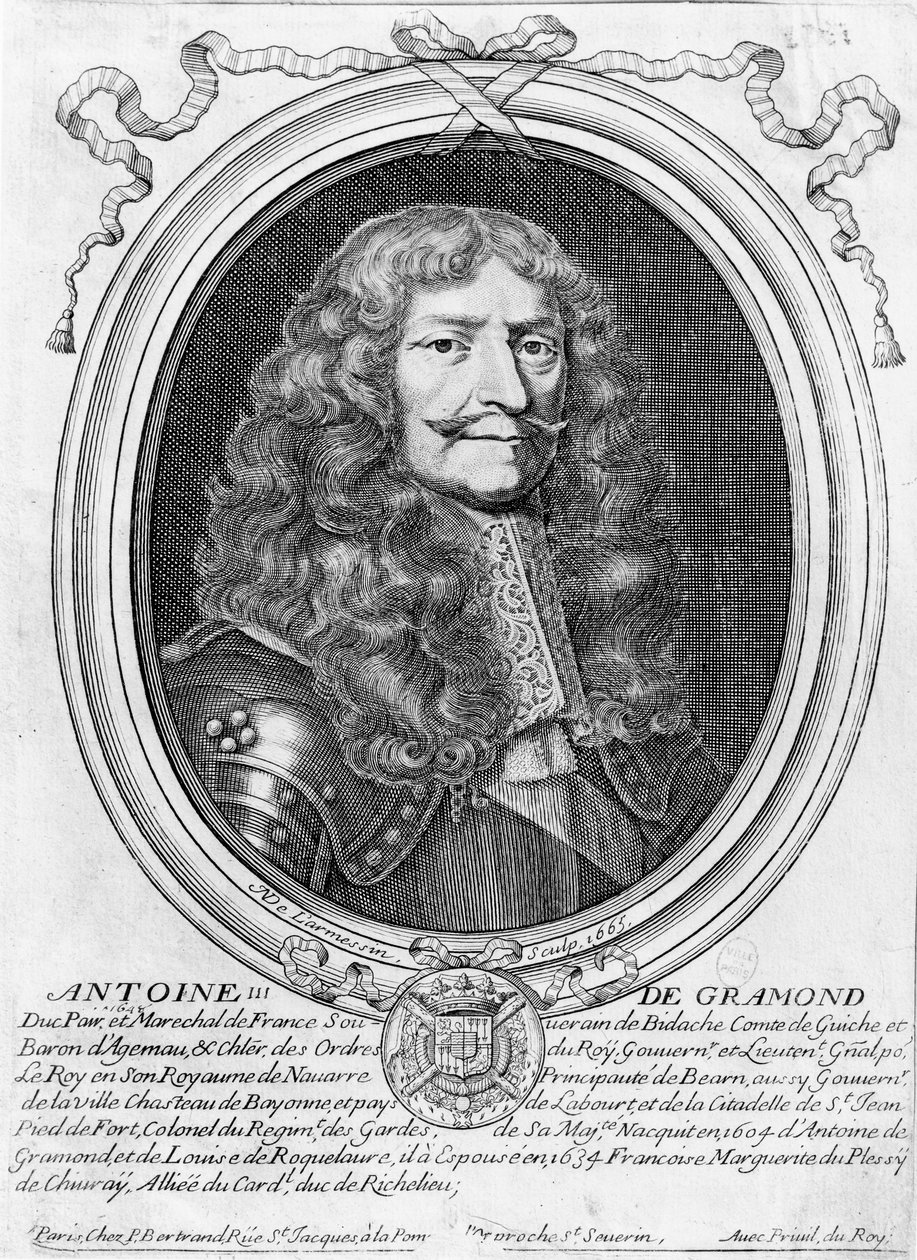 Porträt von Antoine III de Gramont von Nicolas II de Larmessin