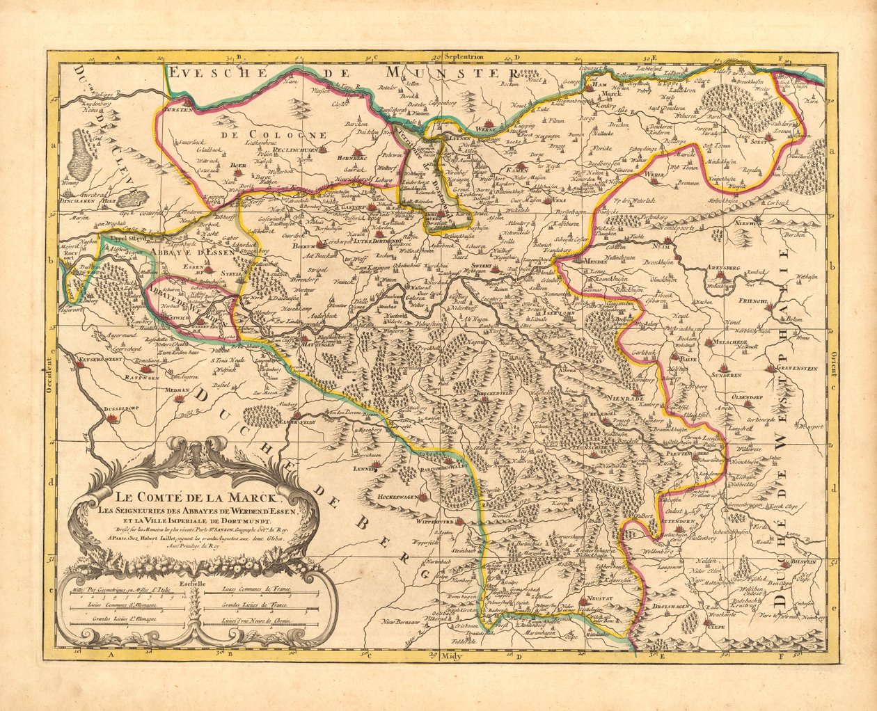 Karte der Grafschaft Mark, 1681 von Nicolas Sanson